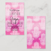 Hamsa手の花のレースの水彩画のヨガ 名刺 (正面/裏面)