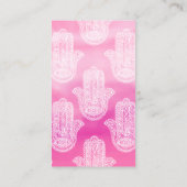 Hamsa手の花のレースの水彩画のヨガ 名刺 (裏面)