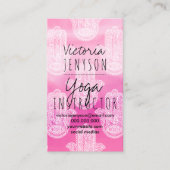 Hamsa手の花のレースの水彩画のヨガ 名刺 (正面)
