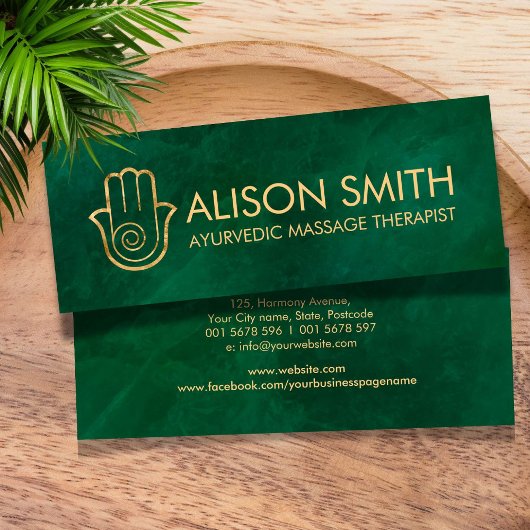 Hamsa手エレガント形エネルギースパイラル スキニー名刺