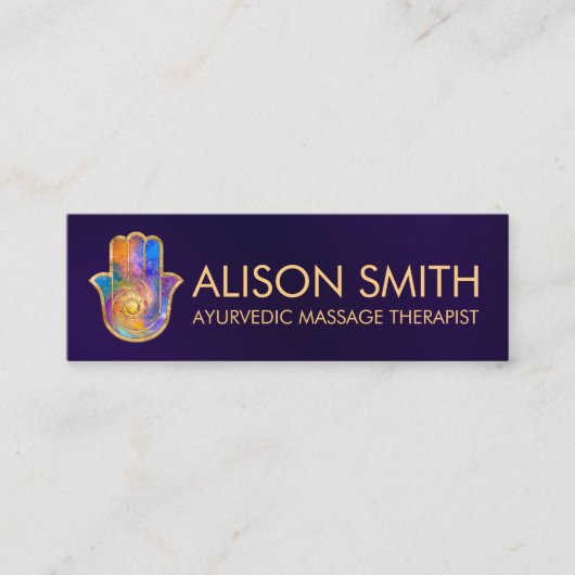 Hamsa手カラフル形エネルギースパイラル スキニー名刺 (正面)