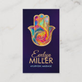 Hamsa手カラフル形エネルギースパイラル 名刺 (正面)