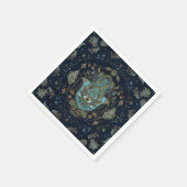 Hamsa手 – ファティマブルーの宝石の手 スタンダードカクテルナプキン (角)