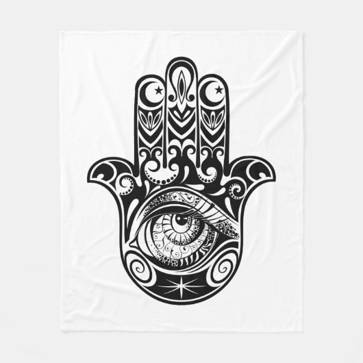 Hamsa手Zendoodle フリースブランケット (正面)