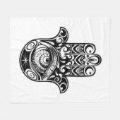 Hamsa手Zendoodle フリースブランケット (正面(横))