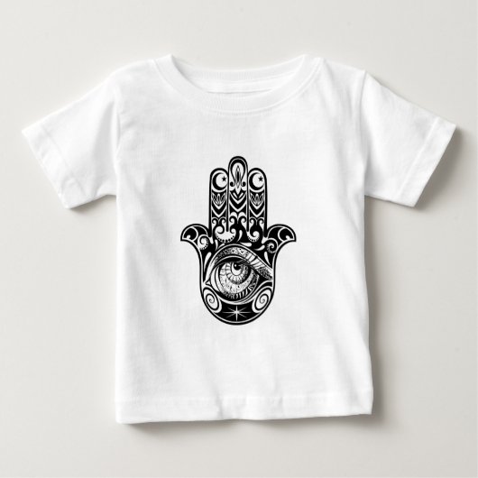 Hamsa手Zendoodle ベビーTシャツ (正面)