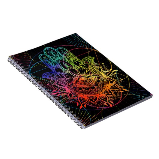 hamsa華美：手描きのネオン模様。 ノートブック (右側)