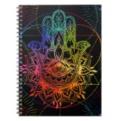hamsa華美:手描きのネオン模様。 ノートブック (正面)