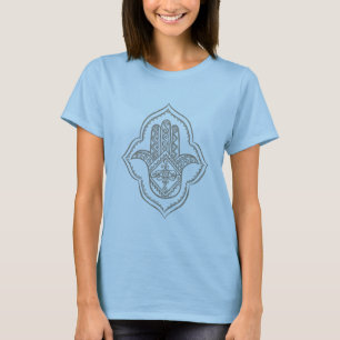 hamsa (暗灰色)の青いcami tシャツ