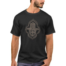 hamsa (暗灰色)の黒いTシャツ