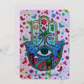 HAMSA B'NOT B'NAIのバーのバルミツワーのサンキューカード サンキューカード (正面/裏面)