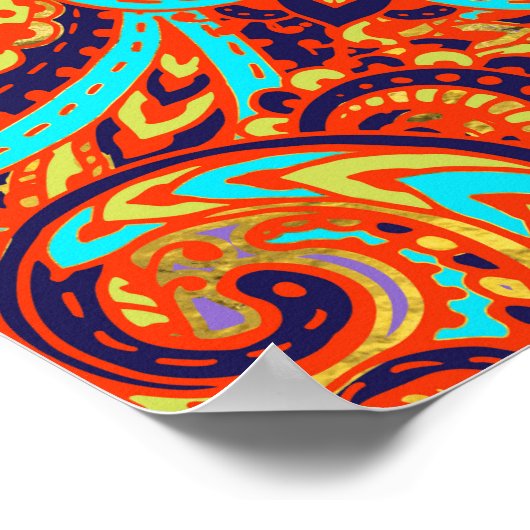 Hamsa Hand カラフル - Hand of Fatima ポスター (角)