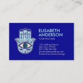 Hamsa Hand – ラピスラズリとブルークリスタル 名刺 (正面)