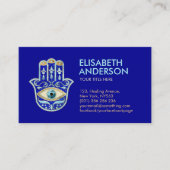 Hamsa Hand – ラピスラズリとブルークリスタル 名刺 (正面)