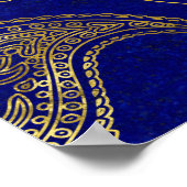 Hamsa Hand – ラピスラズリの金ゴールド ポスター (角)