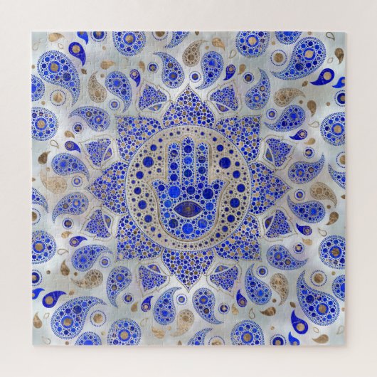 Hamsa Hand – 真珠の母にファティマの手 ジグソーパズル (縦)