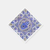 Hamsa Hand – 真珠の母にファティマの手 スタンダードカクテルナプキン (角)