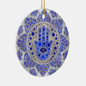 Hamsa Hand – 真珠の母にファティマの手 セラミックオーナメント (右)