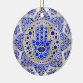 Hamsa Hand – 真珠の母にファティマの手 セラミックオーナメント (左)