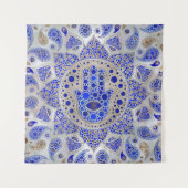 Hamsa Hand – 真珠の母にファティマの手 タペストリー (正面)