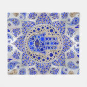 Hamsa Hand – 真珠の母にファティマの手 フリースブランケット (正面(横))