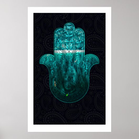 Hamsa Hand Art Print Spiritual Meditation Home ポスター (正面)