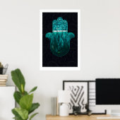 Hamsa Hand Art Print Spiritual Meditation Home ポスター (ホームオフィス)