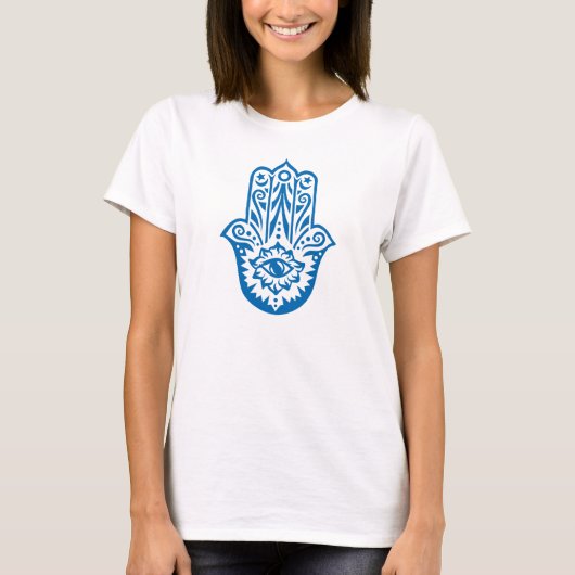 Hamsa - Hand der Fatima - Schutz Symbol - Amulett Tシャツ (正面)
