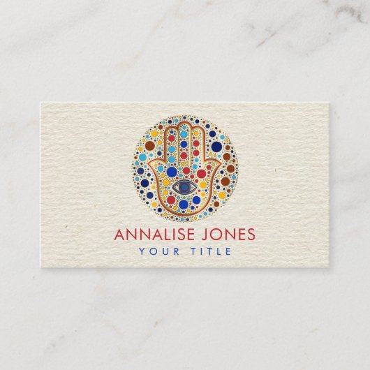 Hamsa Hand -Hand of Fatima Dot Art 名刺 (正面)