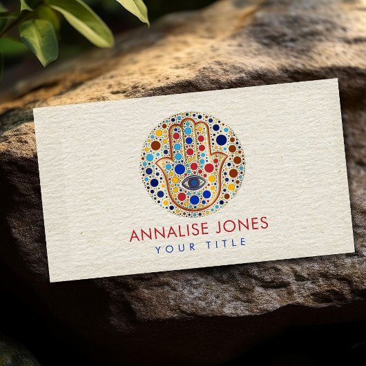 Hamsa Hand -Hand of Fatima Dot Art 名刺