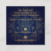 Hamsa Hand -Hand of Fatima in Lotus mandala スクエア名刺 (裏面)