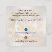 Hamsa Hand -Hand of Fatima in Lotus mandala スクエア名刺 (裏面)