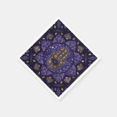 Hamsa Hand -Hand of Fatima in Lotus mandala スタンダードカクテルナプキン (角)