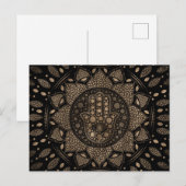 Hamsa Hand -Hand of Fatima in Lotus mandala ポストカード (正面/裏面)