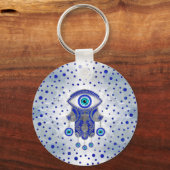 Hamsa Hand -Hand of Fatima Lapis Lazuli and Silver キーホルダー (正面)