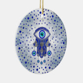 Hamsa Hand -Hand of Fatima Lapis Lazuli and Silver セラミックオーナメント (右)