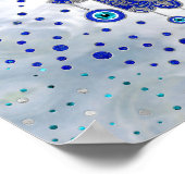 Hamsa Hand -Hand of Fatima Lapis Lazuli and Silver ポスター (角)