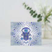 Hamsa Hand -Hand of Fatima Lapis Lazuli and Silver ポストカード (スタンド正面)