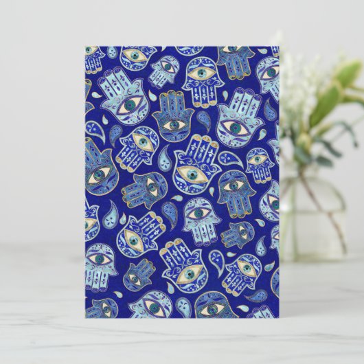 Hamsa Hand - Hand of Fatima pattern Blue Minerals シーズンカード (スタンド正面)