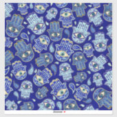 Hamsa Hand - Hand of Fatima pattern Blue Minerals シール (シート)