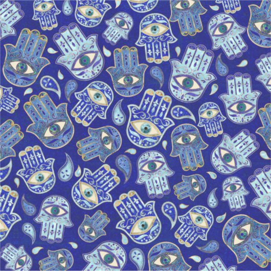 Hamsa Hand - Hand of Fatima pattern Blue Minerals シール (正面)