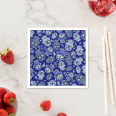 Hamsa Hand - Hand of Fatima pattern Blue Minerals スタンダードカクテルナプキン (インサイチュ)