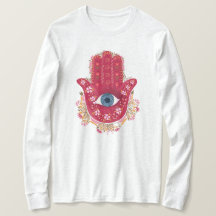 Hamsa Hand_Magenta_Cream Tシャツ
