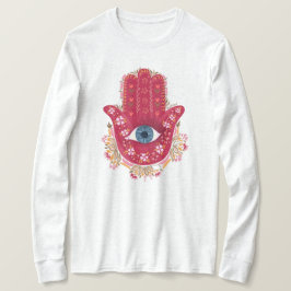 Hamsa Hand_Magenta_Cream Tシャツ