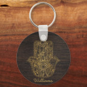 HAMSA Hand of Fatimaシンボルミュレットデザイン キーホルダー (正面)