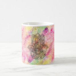 HAMSA Hand of Fatima symbol amulet Hennaフローラ コーヒーマグカップ