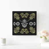 Hamsa Hand Protection Art スクエア壁時計 (ホーム)
