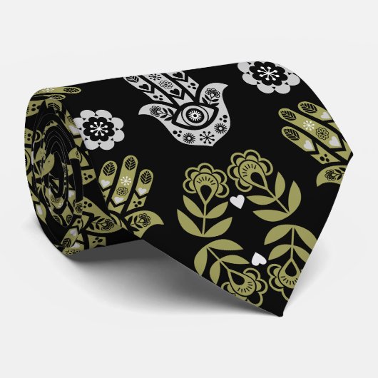 Hamsa Hand Protection Art ネクタイ (ロール)