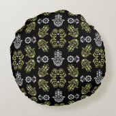Hamsa Hand Protection Art ラウンドクッション (裏面)