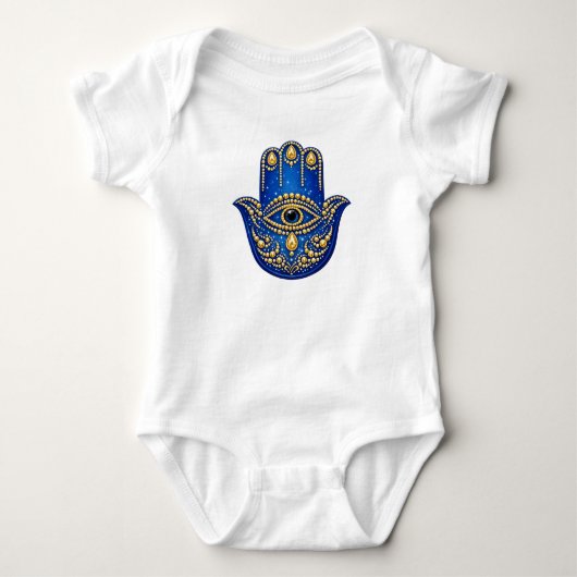 Hamsa Hand Protective Amulet Baby  ベビーボディスーツ (正面)